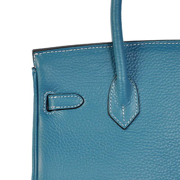 Super A Replica Hermes Birkin 25CM Tote Bags Togo Leather Blue Godlen 60799 - Click Image to Close